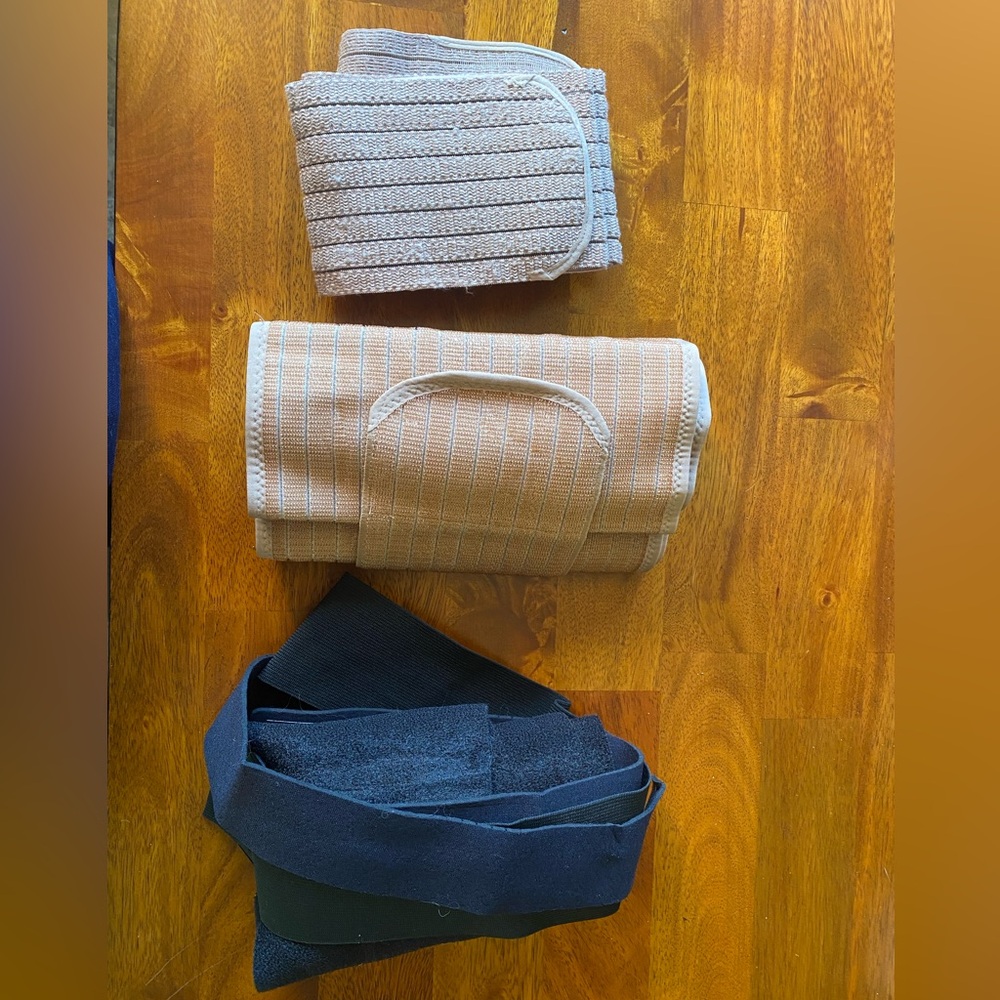 Set of 3 pregnancy belly support bands and waist trainer.